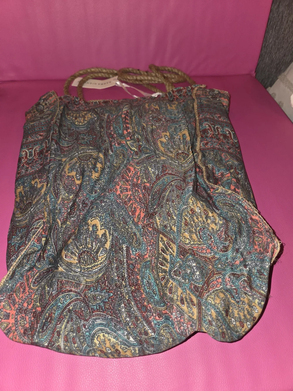 Karma Highway Paisley Print Drawstring Tote Bag - Multicolor
